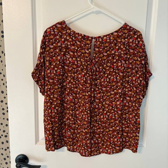 Madewell Floral V-Neck Keyhole Top Women's Medium - Picture 3 of 7